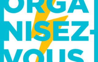 a lightning bolt behind text that reads Organisez-Vous